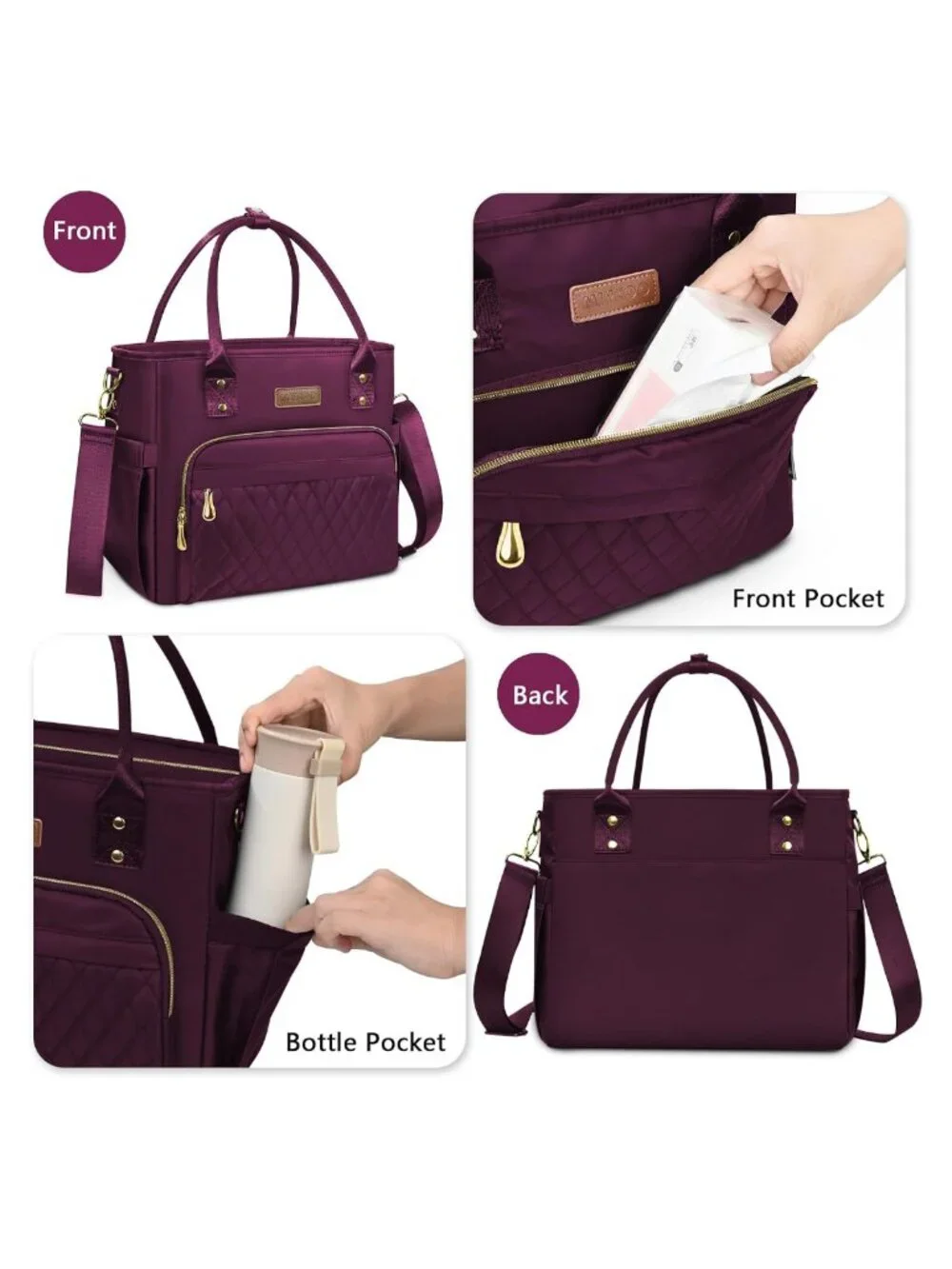 Insulated Lunch Bag Large Tote Lunch Box Nylon Leakproof 18L